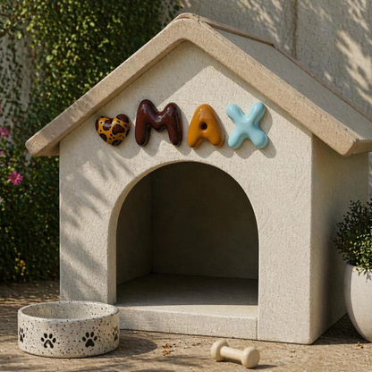 Personalized Ceramic Pet Name Letters – Mini 8cm Bubble Wall Decor | LA007