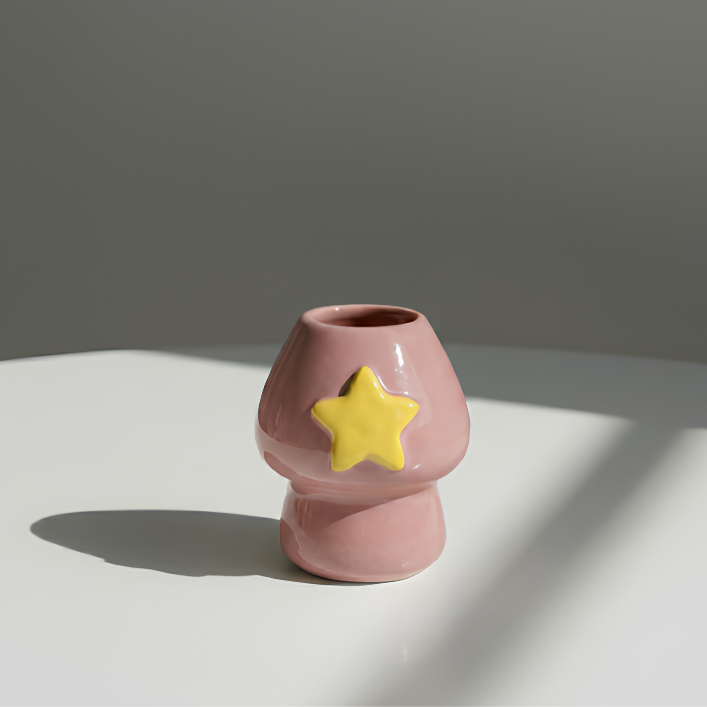 Kawaii Kirby 3D Handcrafted Ceramic Matcha Bowl and Warp Star Whisk Holder Set • HX14