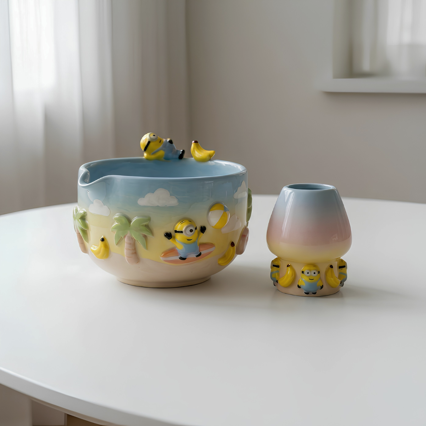 Ombre Minion Matcha Bowl | Handmade Ceramic Chawan | LA027