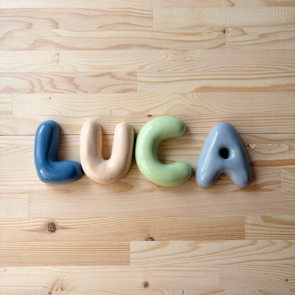Handmade Ceramic Letter: Nursery Wall Decor, Custom Name Sign