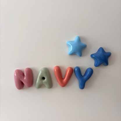 Ceramic Bubble Letters-Personalized Ceramic Letter- Handmade Wall Decor | LA006