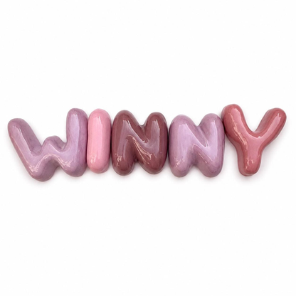 Personalized Baby Gift , Ceramic Bubble Letters-Personalized Ceramic Letter- Handmade Wall Decor | LA011