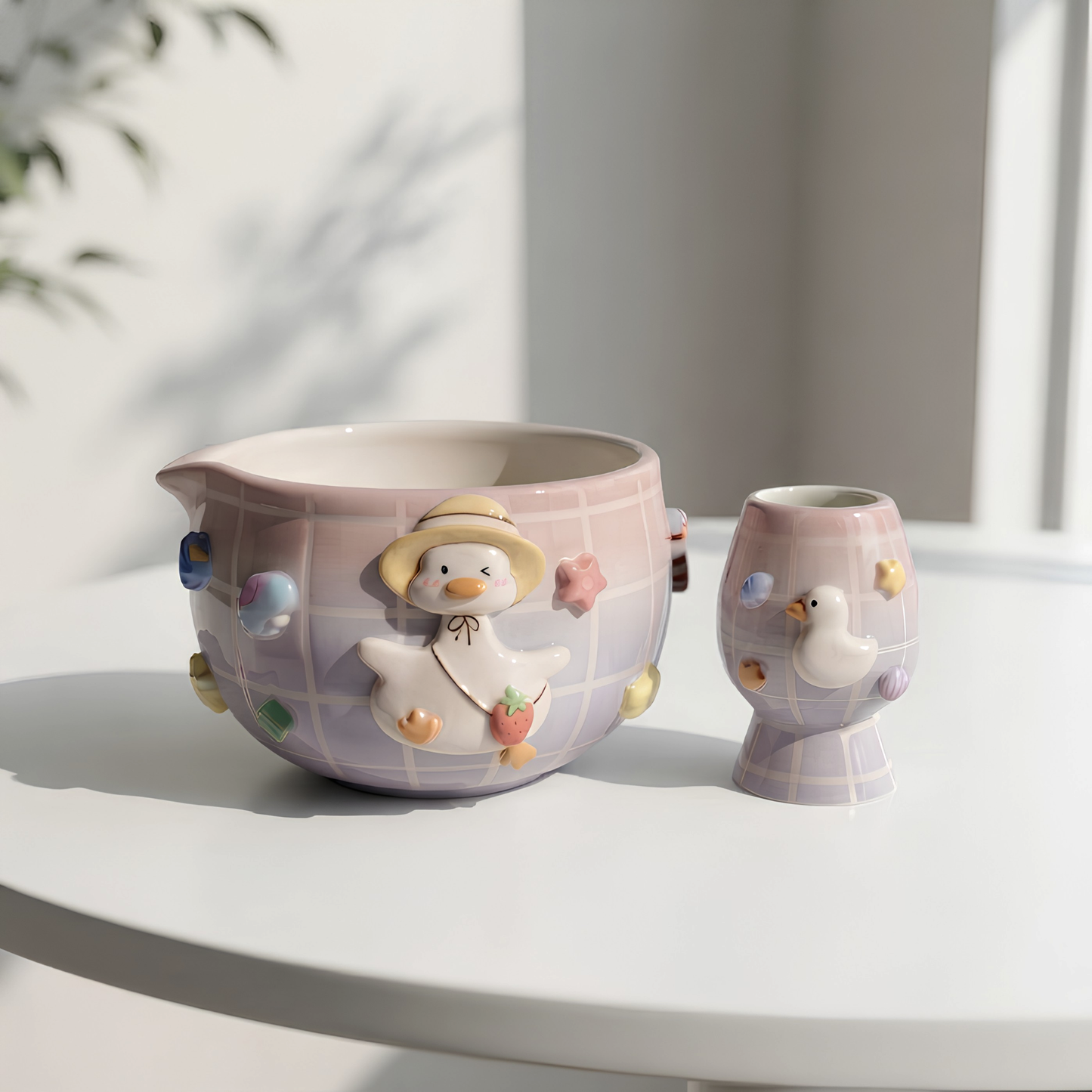 Grid Goose Silly Matcha Bowl Set, Handmade Magic Ceramic Chawan, Whimsical Tea Bowl, Fantasy Matcha Gift | Handmade Ceramic Chawan | LA030 (Copy)