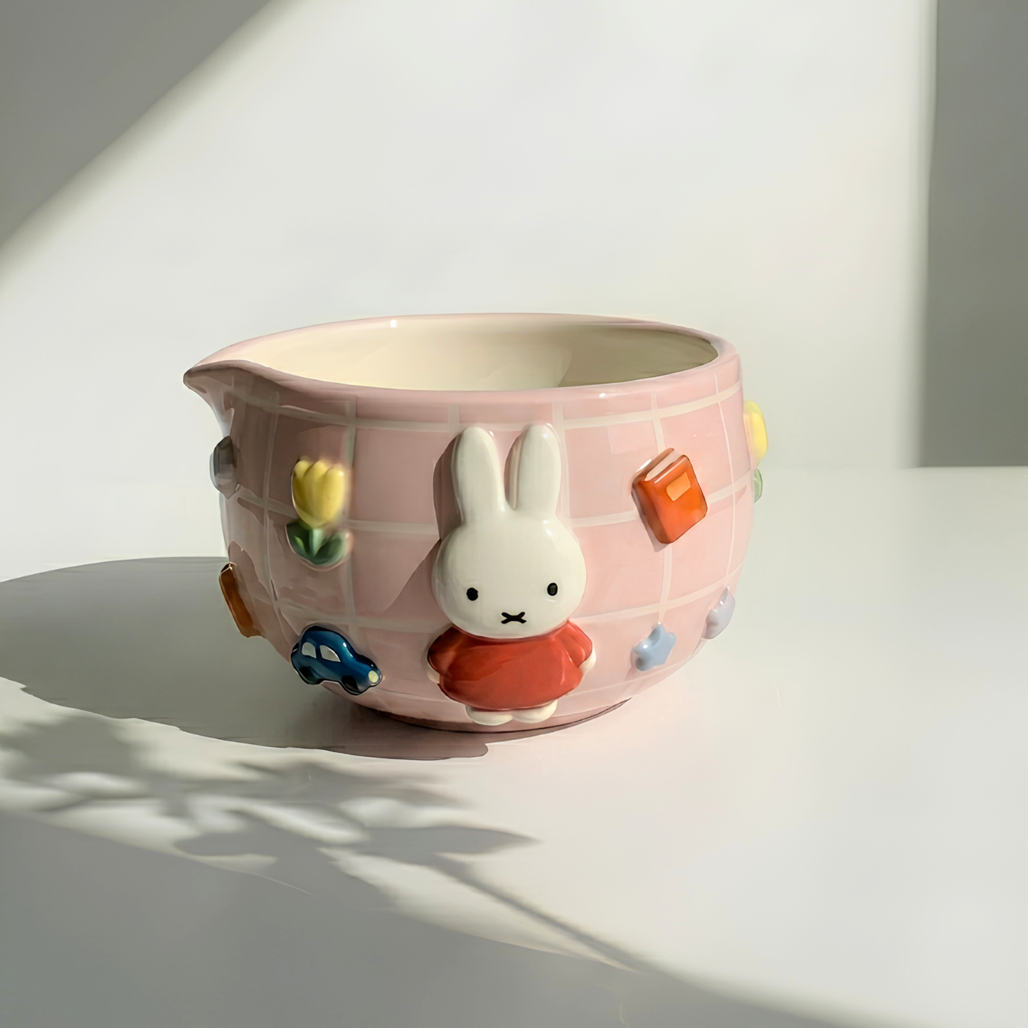Checkered Miffy Matcha Bowl | Handmade Ceramic Chawan | LA024