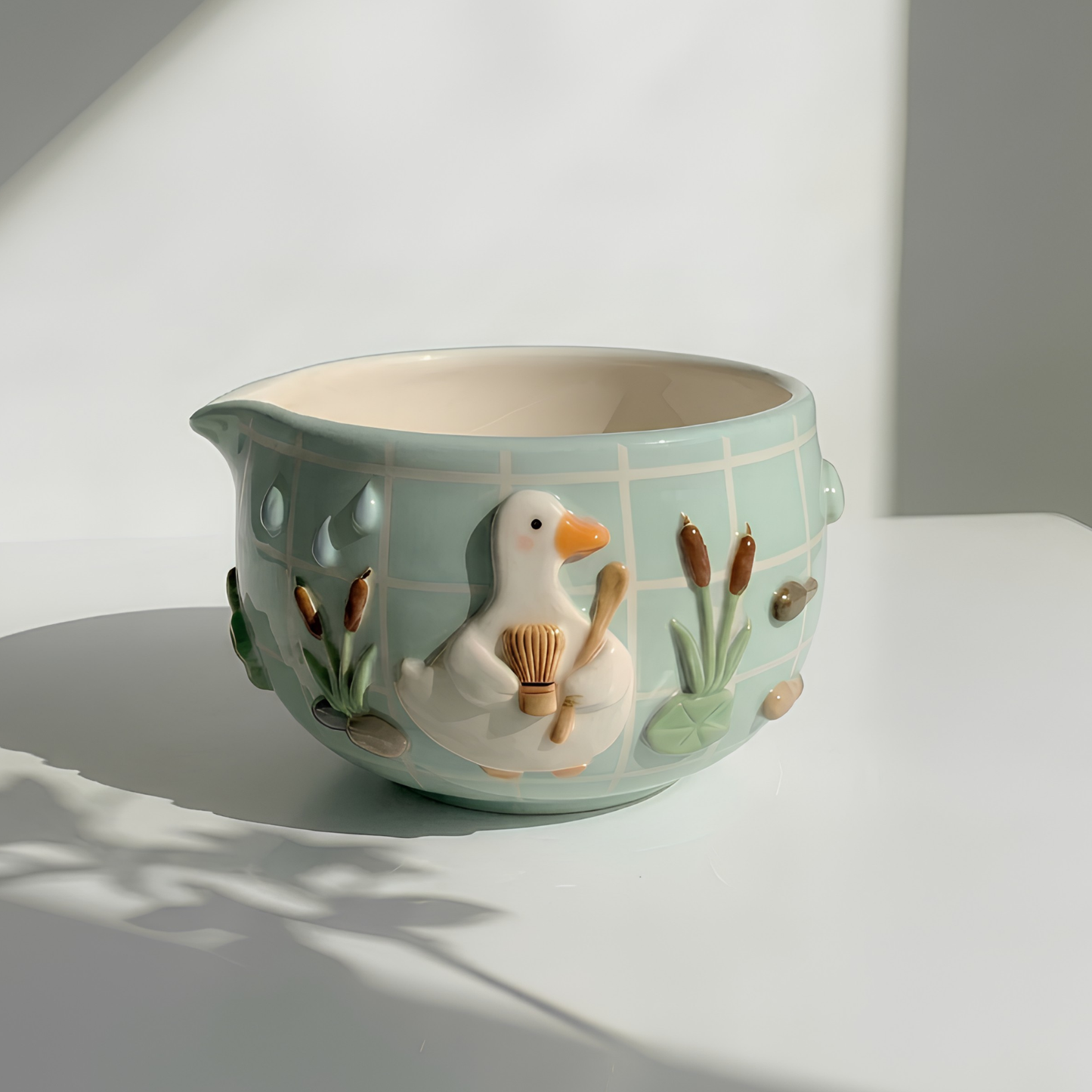 Green Frog Matcha Bowl | Handmade Ceramic Chawan | LA012