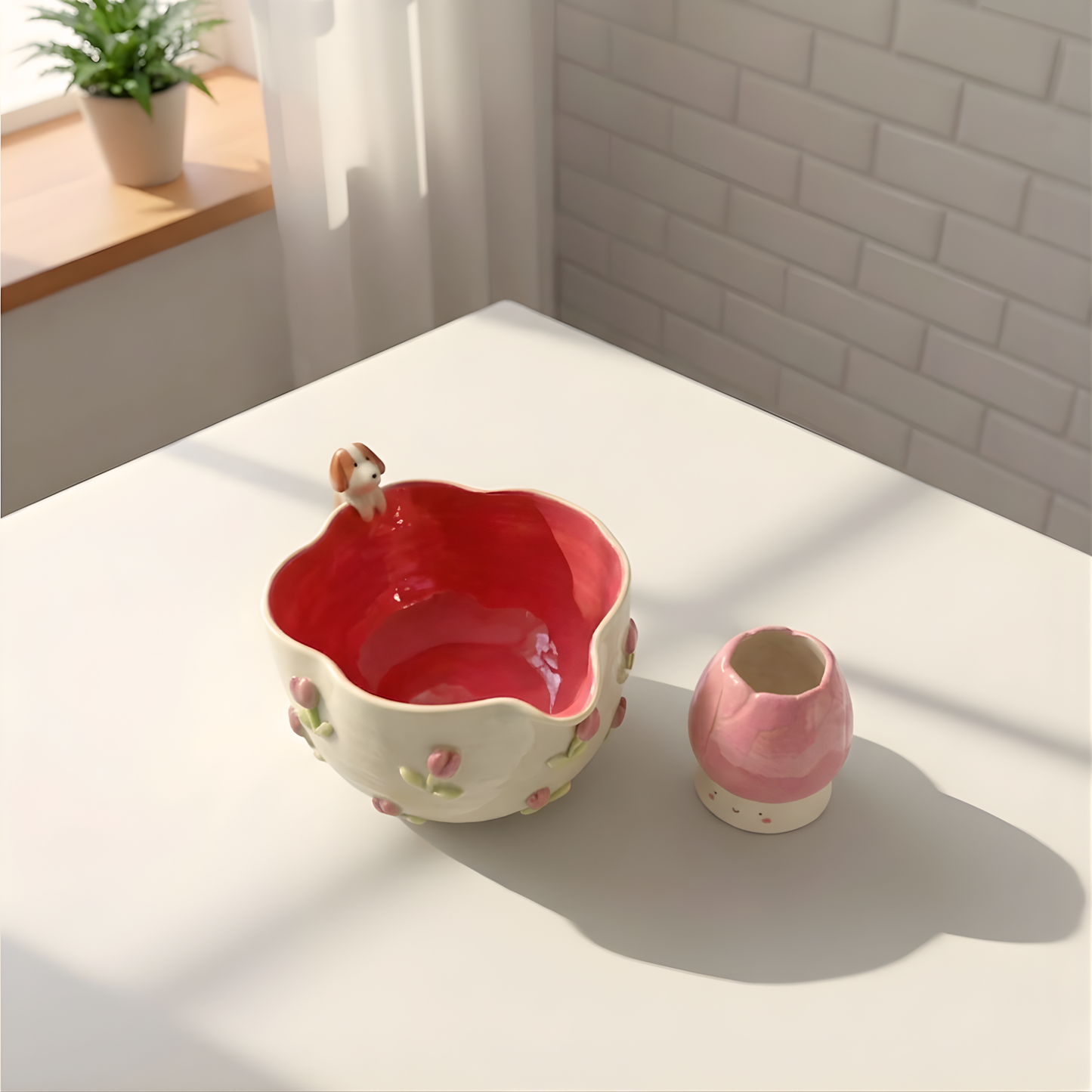 Tulip Matcha Bowl Set | Handmade Matcha Bowl Set | LA037