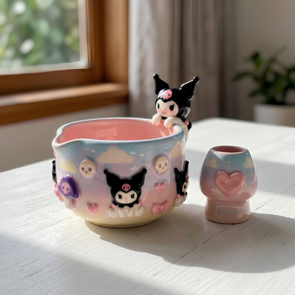 Ombré Kuromi Matcha Bowl | Handmade Ceramic Chawan | LA021