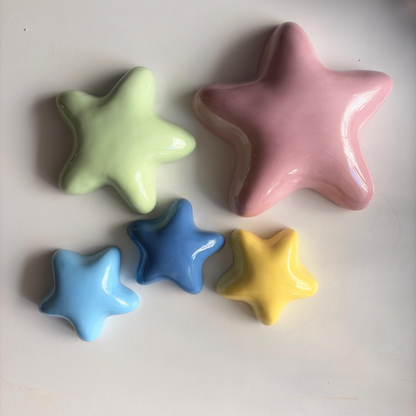 Handmade Ceramic Bubble Stars – Glossy Pastel Nursery Wall Art | LA001