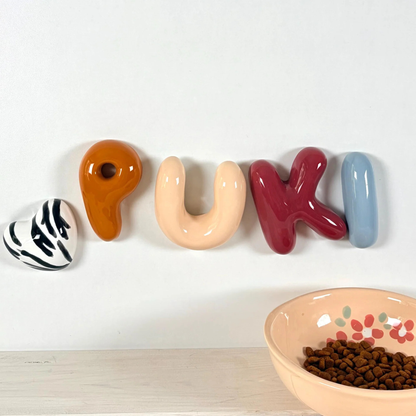 Personalized Ceramic Pet Name Letters – Mini 8cm Bubble Wall Decor | LA007