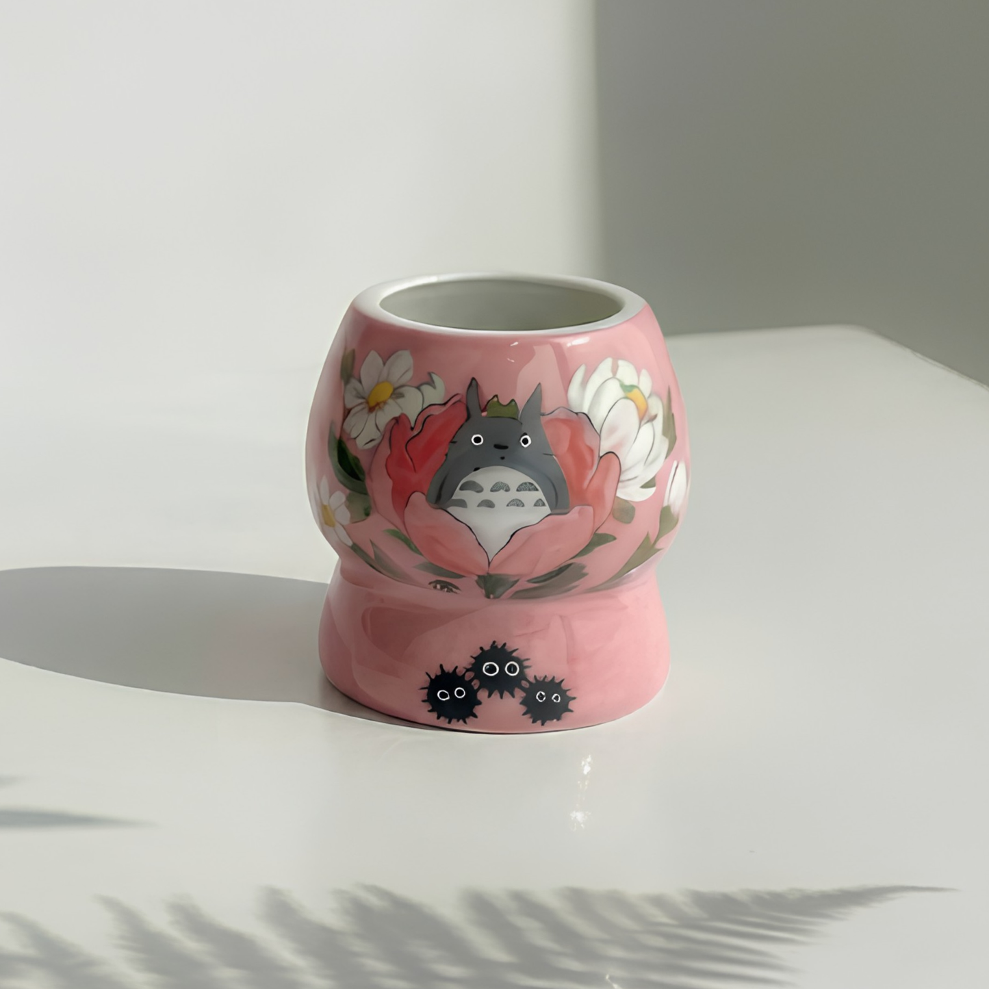 Pink Totoro Matcha Bowl | Handmade Ceramic Chawan | LA015