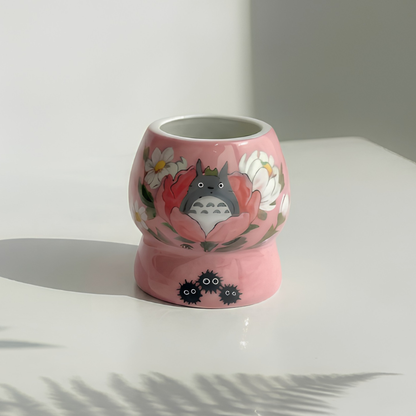 Pink Totoro Matcha Bowl | Handmade Ceramic Chawan | LA015