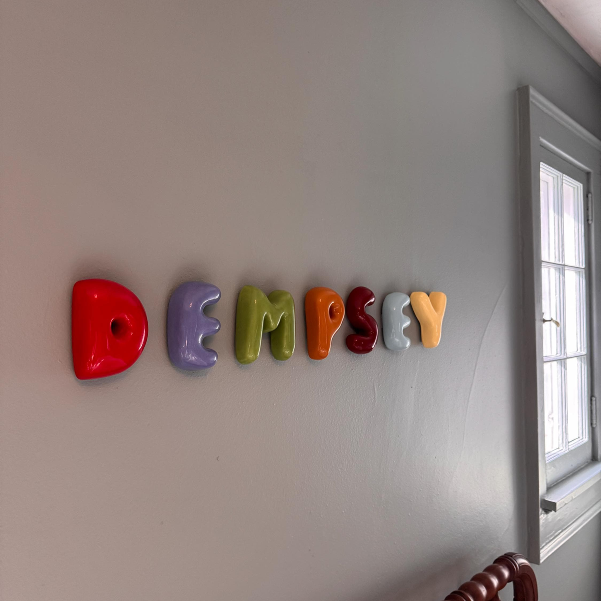 Handmade Ceramic Letter: Nursery Wall Decor, Custom Name Sign | LA002