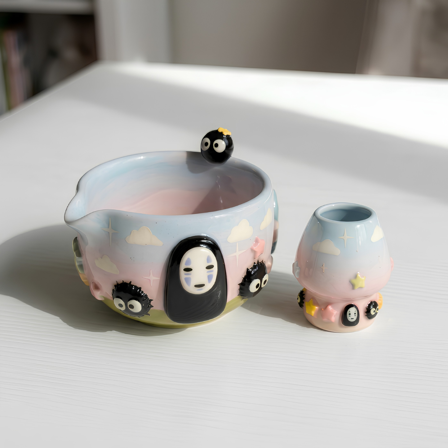 Ombre Noface Matcha Bowl | Handmade Ceramic Chawan | LA026