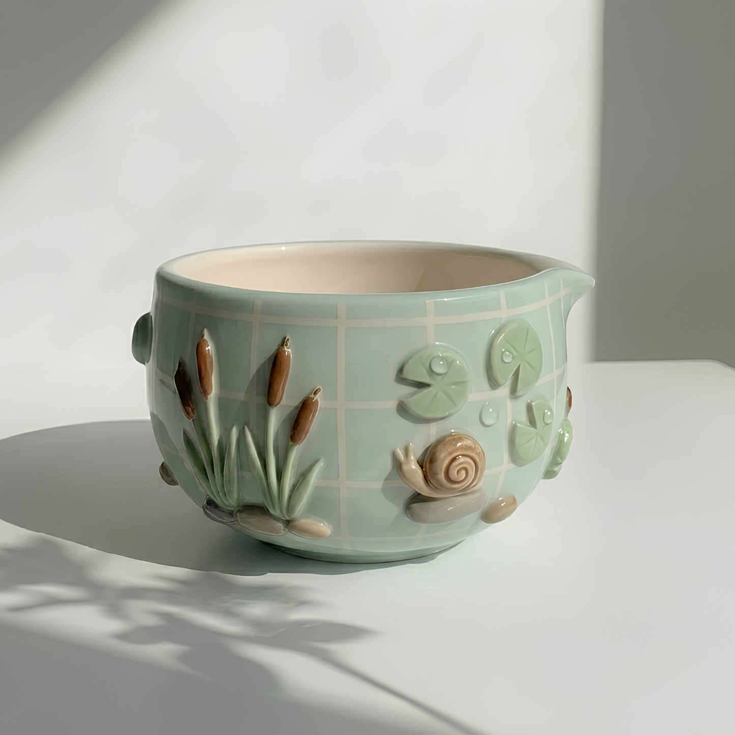 Green Frog Matcha Bowl | Handmade Ceramic Chawan | LA012