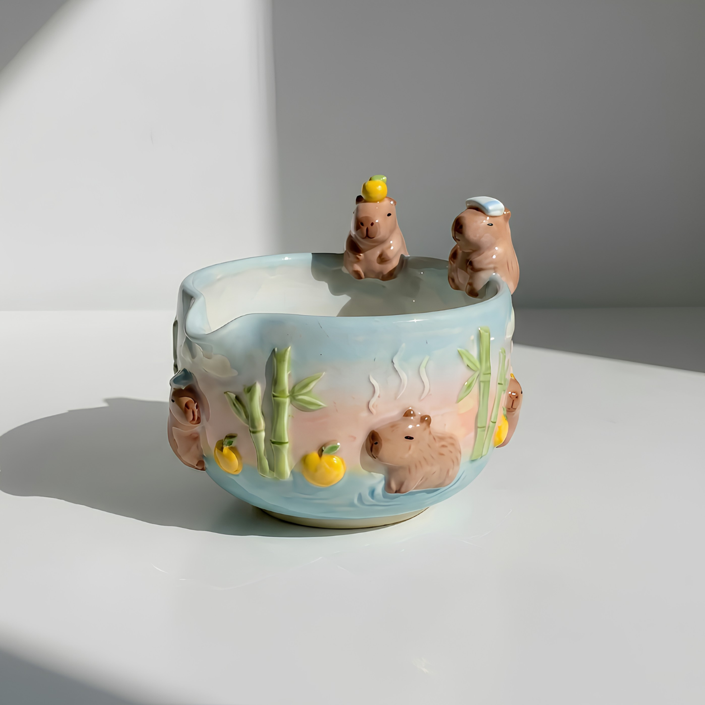 Ombre Cappybara Matcha Bowl | Handmade Ceramic Chawan | LA017
