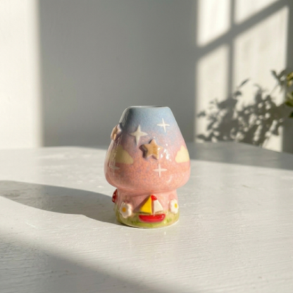 Studio Ghibli Ponyo & Sosuke 3D Handcrafted Ceramic Matcha Bowl and Whisk Holder Set • HX22