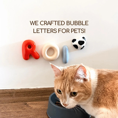 Personalized Ceramic Pet Name Letters – Mini 8cm Bubble Wall Decor | LA007