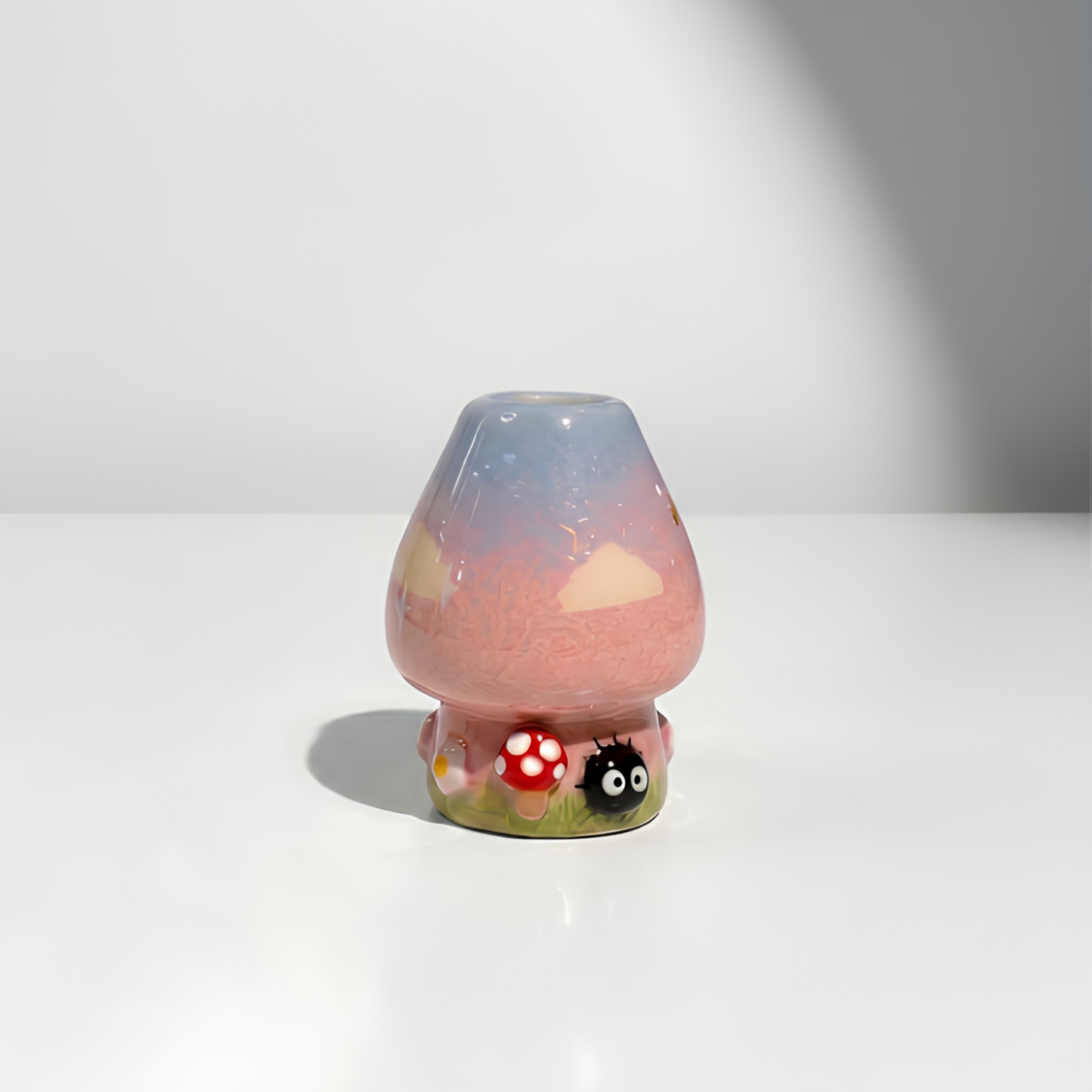 Spirited Away Boh Mouse & Soot Sprite 3D Handcrafted Ceramic Matcha Bowl and Whisk Holder Set • HX29