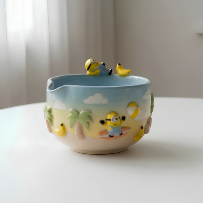 Ombre Minion Matcha Bowl | Handmade Ceramic Chawan | LA027