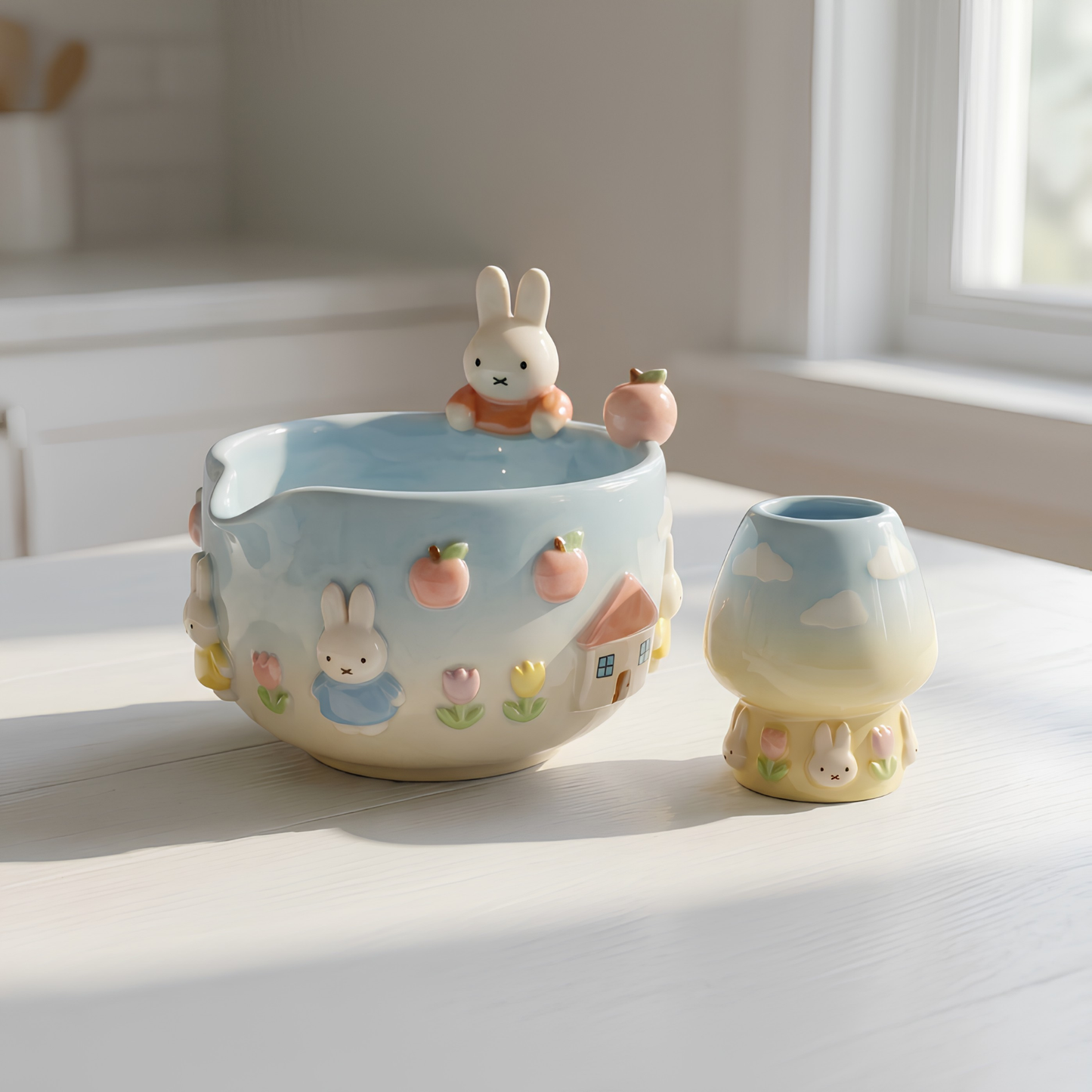 Ombre Miffy Matcha Bowl | Handmade Ceramic Chawan | LA025
