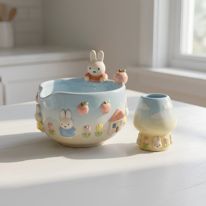 Ombre Miffy Matcha Bowl | Handmade Ceramic Chawan | LA025