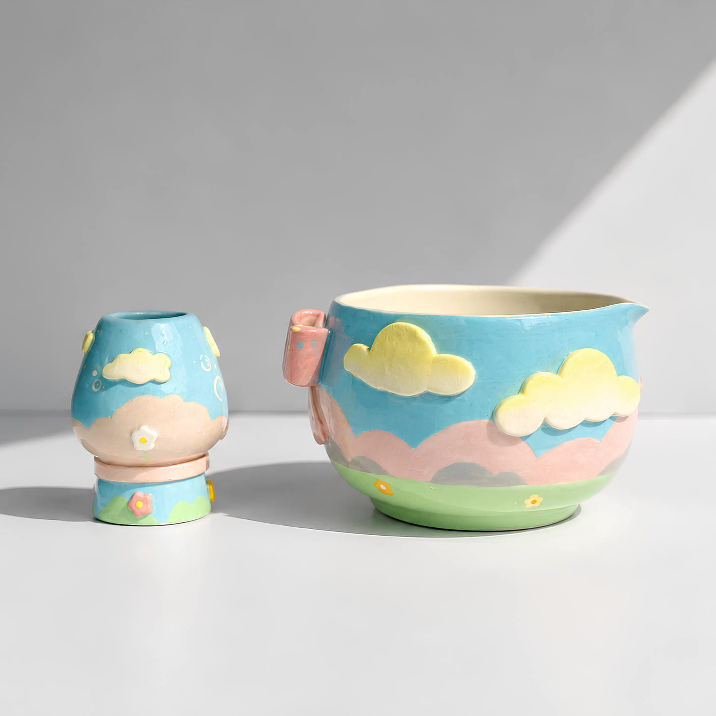 Limited Cry Baby 3D Handcrafted Ceramic Matcha Bowl and Whisk Holder Set – Whimsical Matchawan • HX03