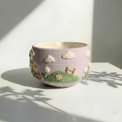 Happy Little Lamb Matcha Bowl | Handmade Ceramic Chawan | LA014