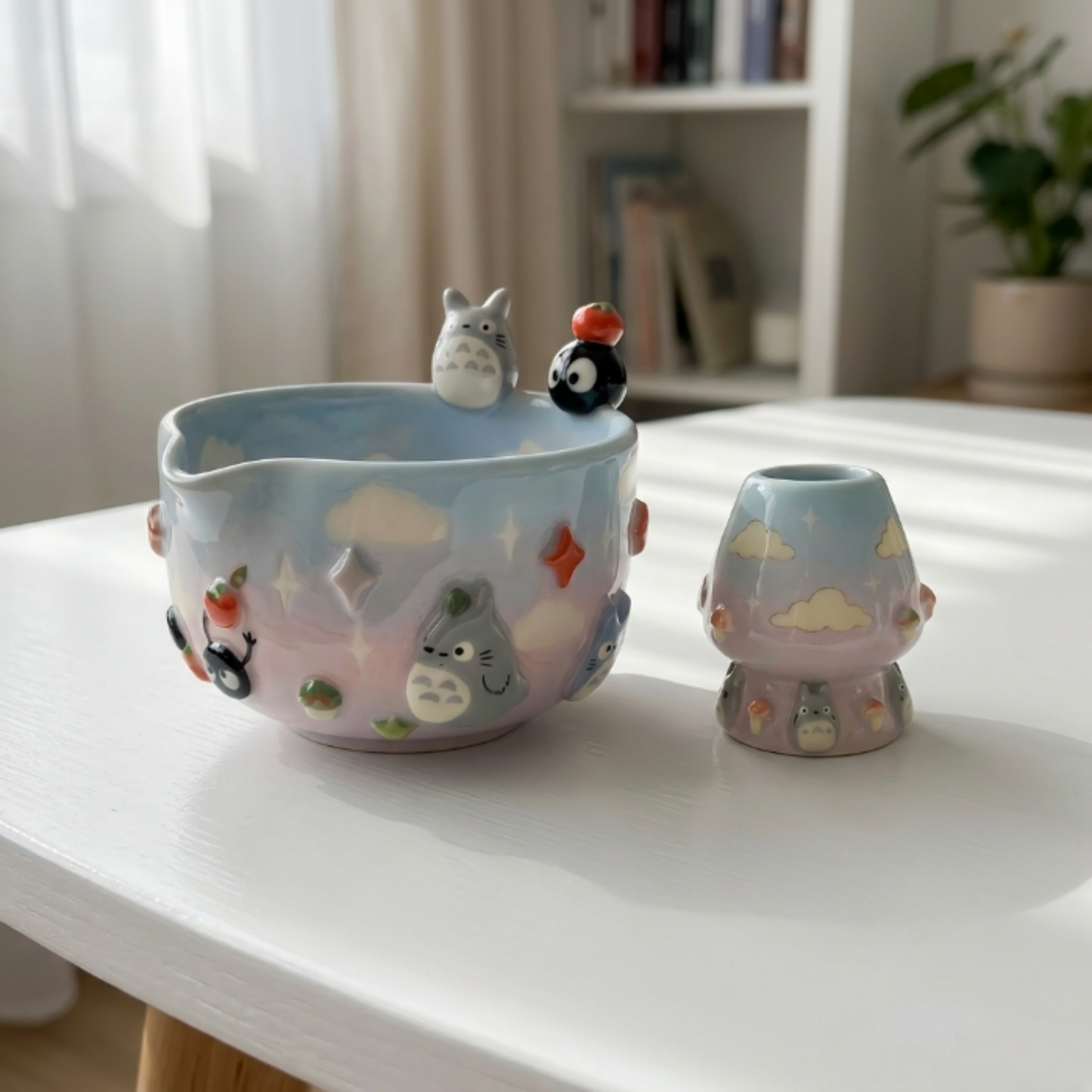 Ombré My Neighbor Totoro Matcha Bowl | Handmade Ceramic Chawan | LA022