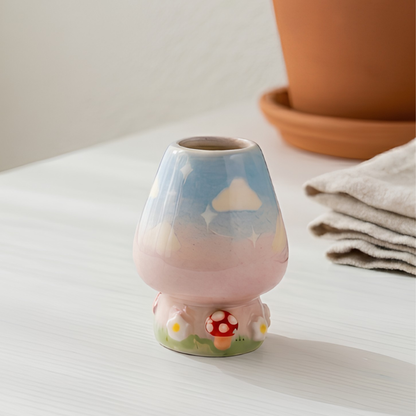 Totoro Matcha Bowl Set, Woodland Inspired Pottery, Anime Inspired Decor| Handmade Ceramic Chawan | LA023