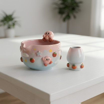 Ombre Kirby Matcha Bowl | Handmade Ceramic Chawan | LA016