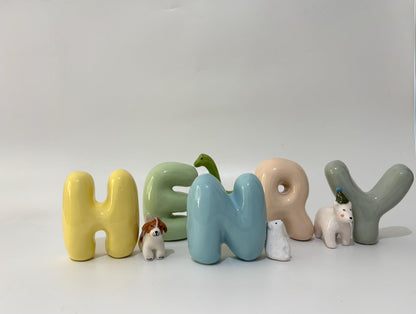Free Standing Ceramic Letter - Handmade Custom Ceramic Letters | LA015