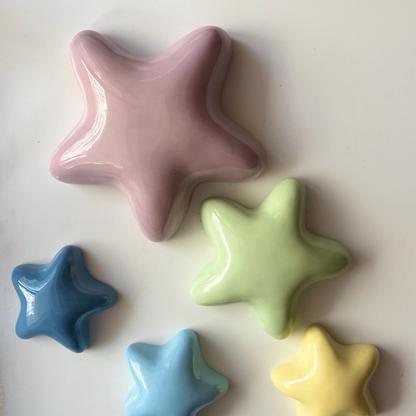 Handmade Ceramic Bubble Stars – Glossy Pastel Nursery Wall Art | LA001
