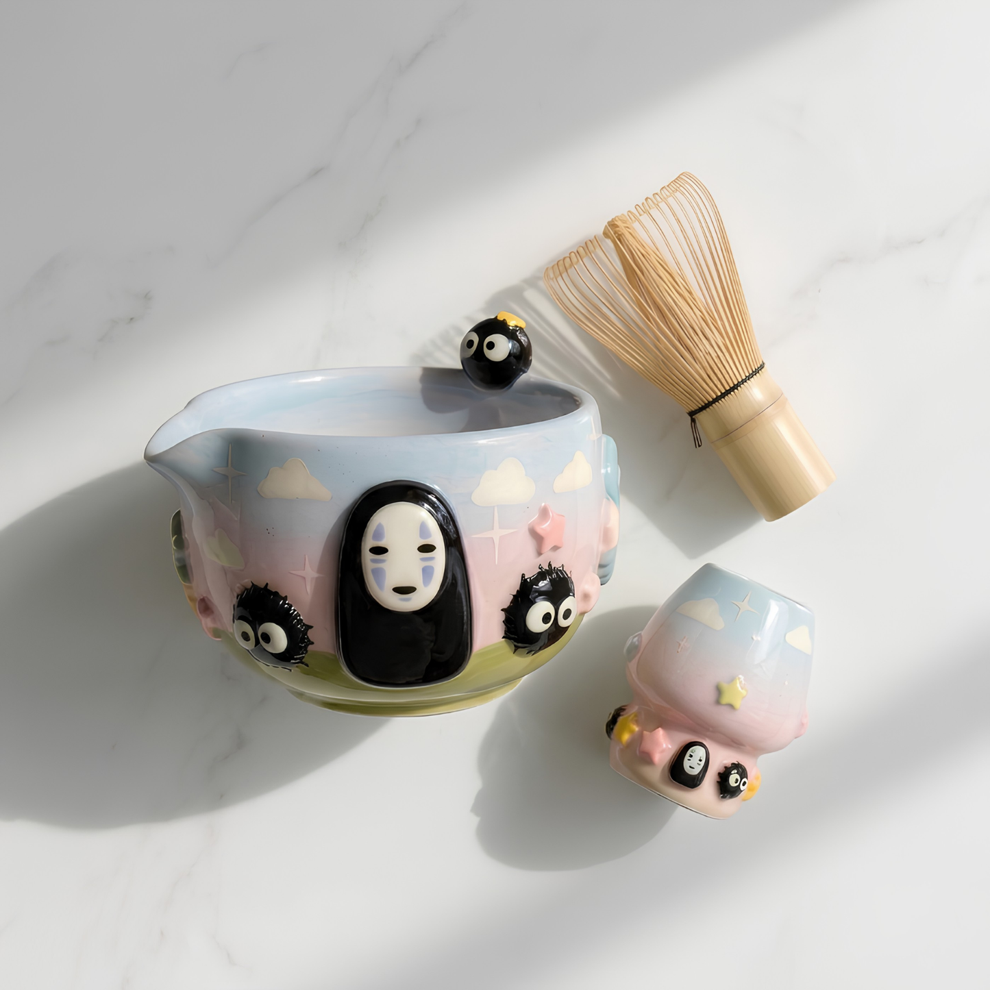 Ombre Noface Matcha Bowl | Handmade Ceramic Chawan | LA026