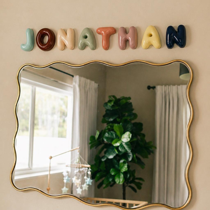 Handmade Ceramic Letter: Nursery Wall Decor, Custom Name Sign | LA002