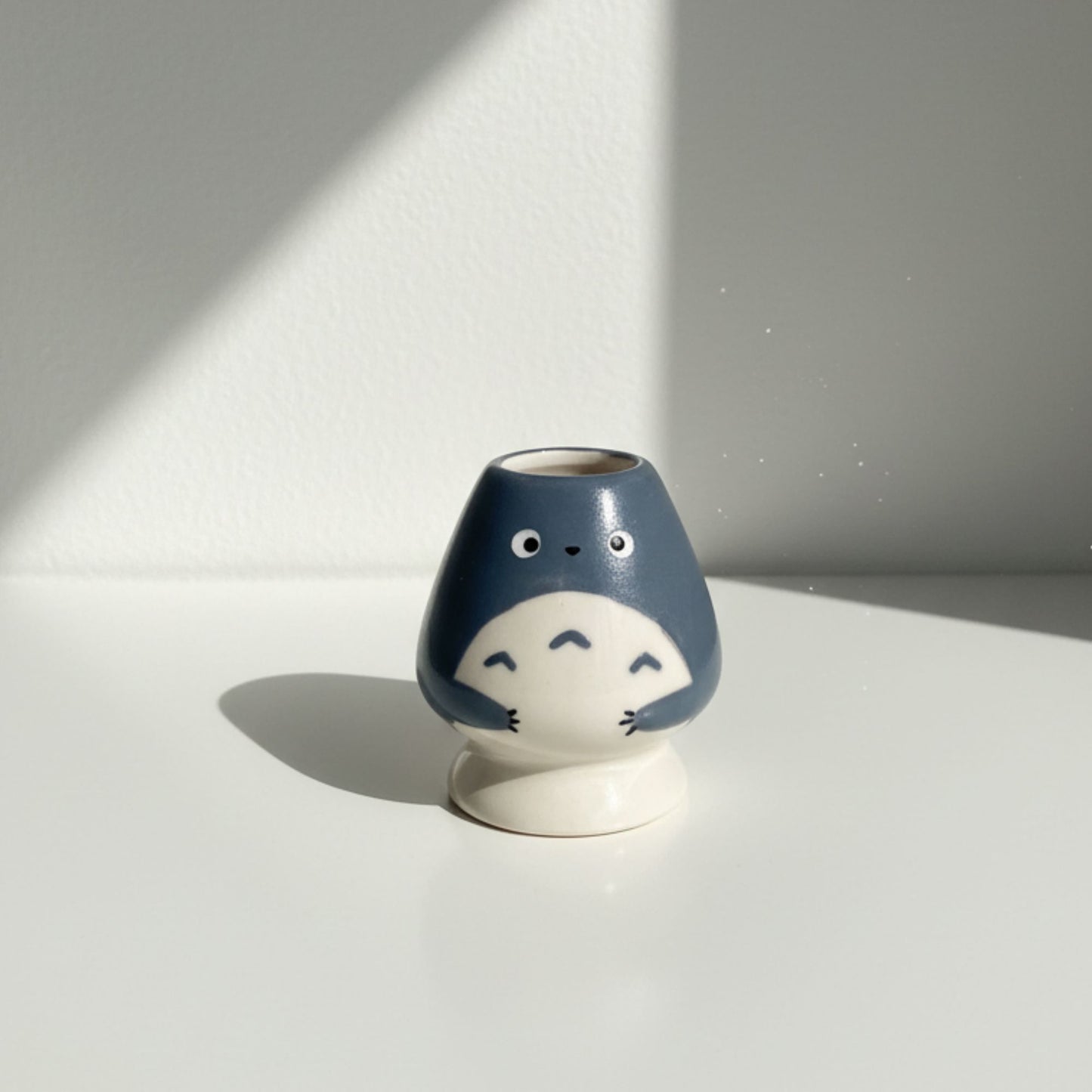 Ghibli Calcifer Fire 3D Handcrafted Ceramic Matcha Bowl and Totoro Whisk Holder Set • HX13