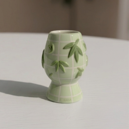 Grid Panda Matcha Bowl Set, Handmade Magic Ceramic Chawan, Whimsical Tea Bowl, Fantasy Matcha Gift | Handmade Ceramic Chawan | LA032