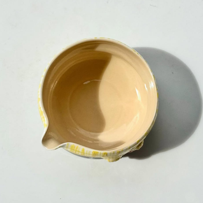 Handmade Cozy Hiding Cat Ceramic Matcha Bowl Set | Kawaii Plaid Tea Set • HX56