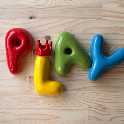 Personalized Baby Gift , Ceramic Bubble Letters-Personalized Ceramic Letter- Handmade Wall Decor | LA011