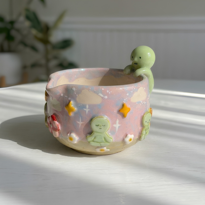 Ombré Smiski Matcha Bowl | Handmade Ceramic Chawan | LA021