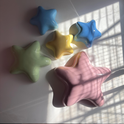 Handmade Ceramic Bubble Stars – Glossy Pastel Nursery Wall Art | LA001