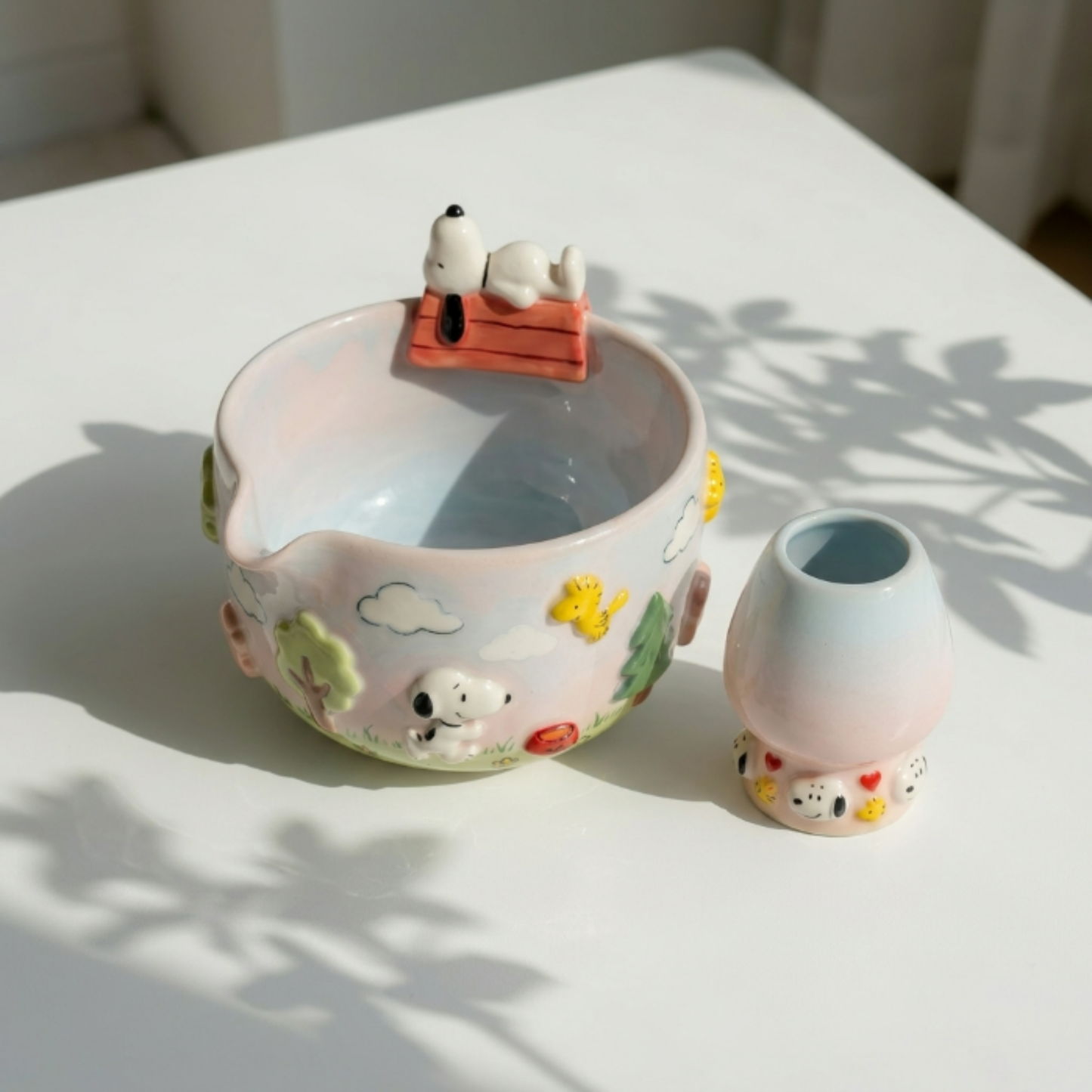 Ombre Snoopy Matcha Bowl | Handmade Ceramic Chawan | LA013