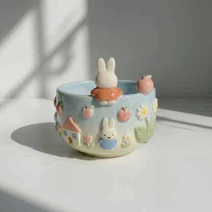 Ombre Miffy Matcha Bowl | Handmade Ceramic Chawan | LA025