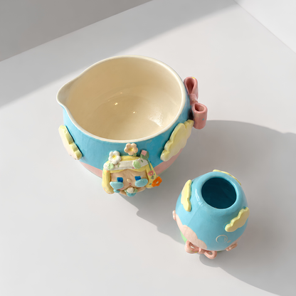Limited Cry Baby 3D Handcrafted Ceramic Matcha Bowl and Whisk Holder Set – Whimsical Matchawan • HX03