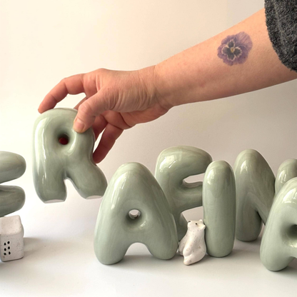 Free Standing Ceramic Letter - Handmade Custom Ceramic Letters | LA015