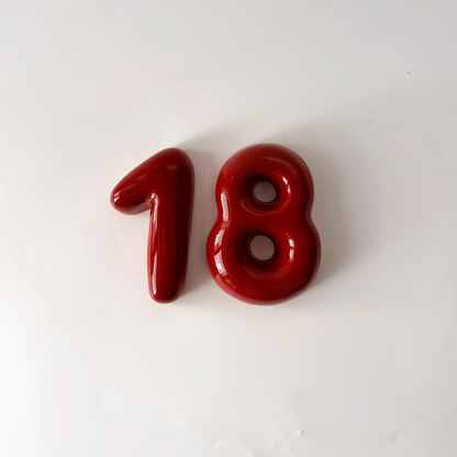 Personalized Ceramic Bubble Number – Handmade House Number Sign | LA017