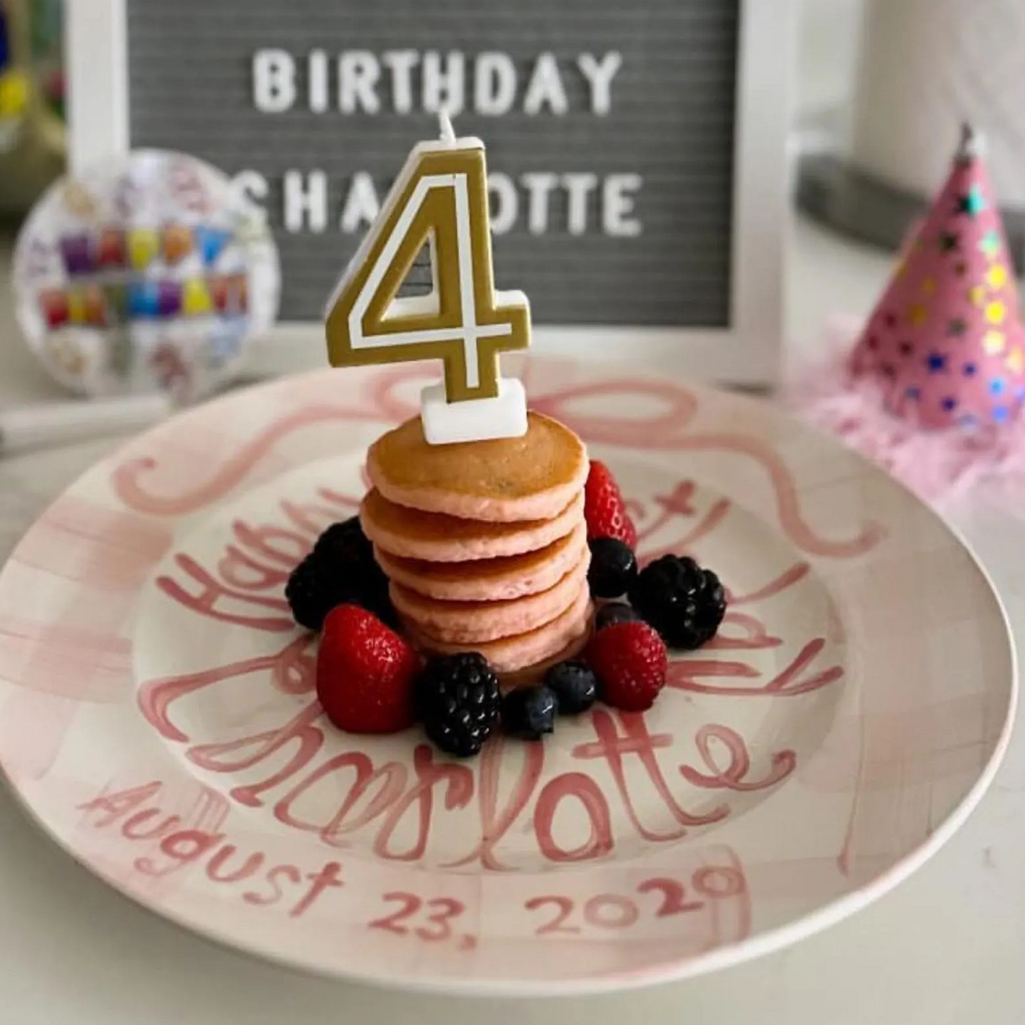 Personalized Handcrafted Ceramic Plate: Heirloom Bows & Pedestal Cake | BHL005