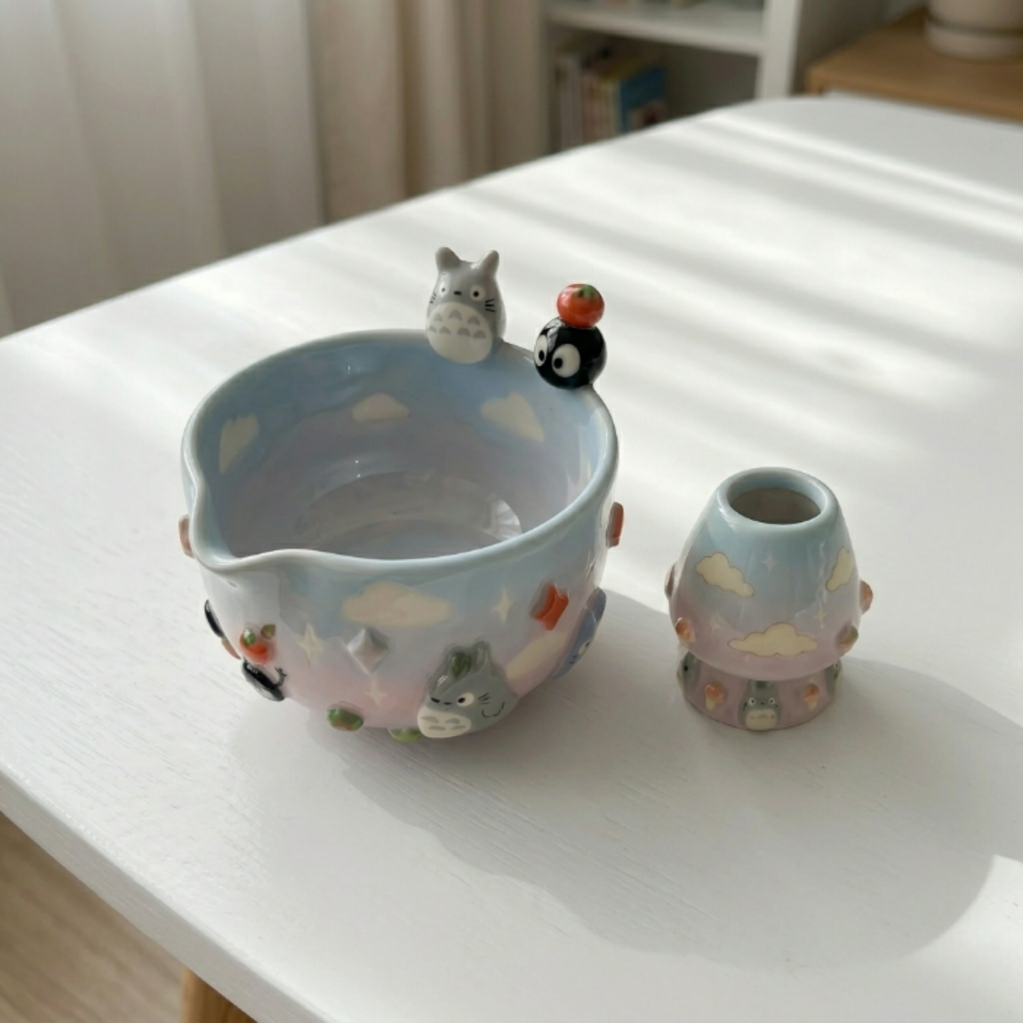 Ombré My Neighbor Totoro Matcha Bowl | Handmade Ceramic Chawan | LA022