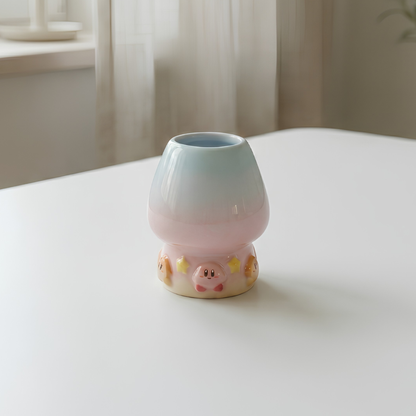 Ombre Kirby and Waddle Dee Matcha Bowl | Handmade Ceramic Chawan | LA018