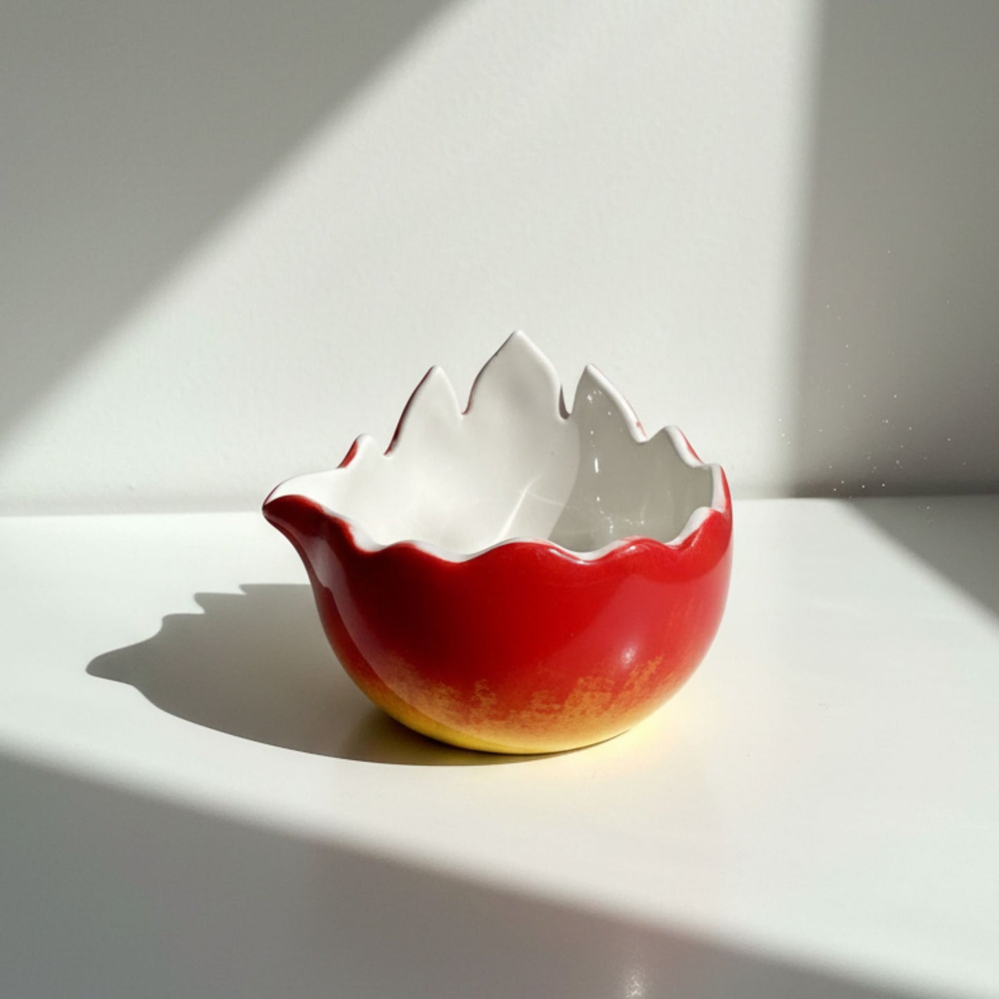 Ghibli Calcifer Fire 3D Handcrafted Ceramic Matcha Bowl and Totoro Whisk Holder Set • HX13