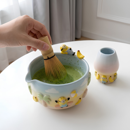 Ombre Minion Matcha Bowl | Handmade Ceramic Chawan | LA027